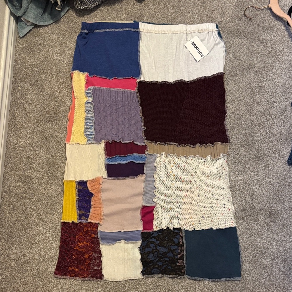 Multicolor Patchwork Midi Skirt - image 1